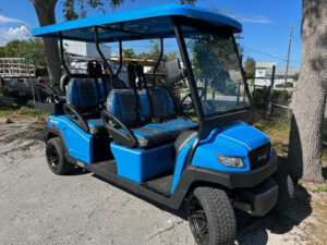 Ocean Blue Bintelli Beyond 6 Passenger Golf Cart port charlotte golf cart repairs, golf cart service, mobile repair